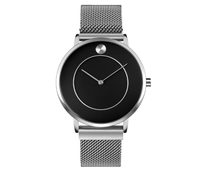 Skmei 9197 Simple Mesh Band Watch – Silver - Zoom Image