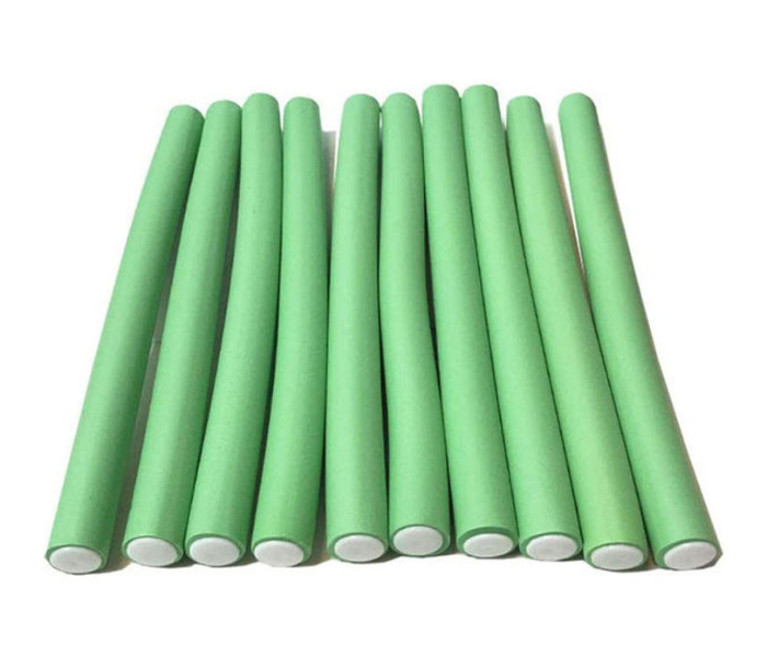 Pack of 10 Piece Hair Curlers Roll Stick Set - Green - Zoom Image 2