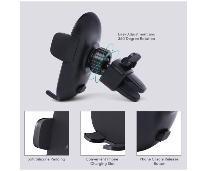 Aukey 360 Degree Rotation Holder - Black - Zoom Image 2