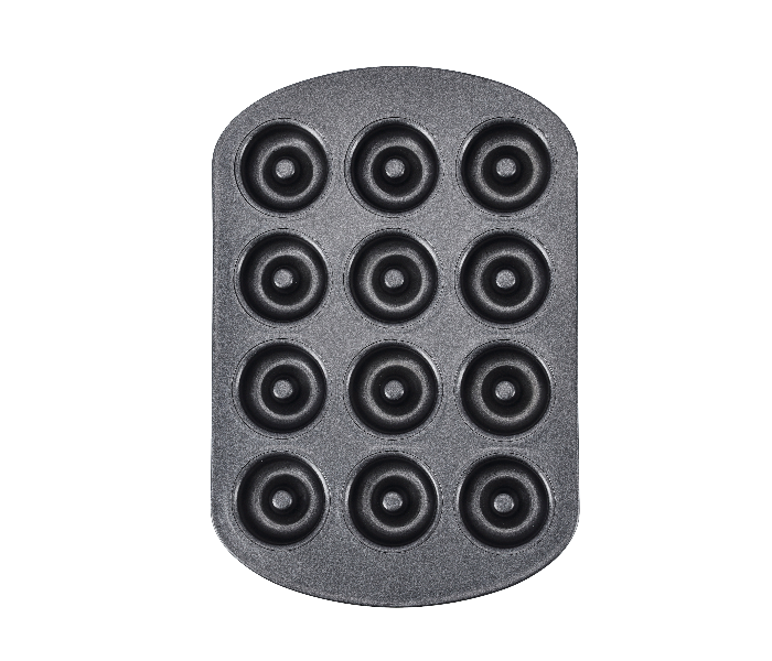 Royalford RF9904 12 Cavity Mini Donut Pan - Dark Grey - Zoom Image 1