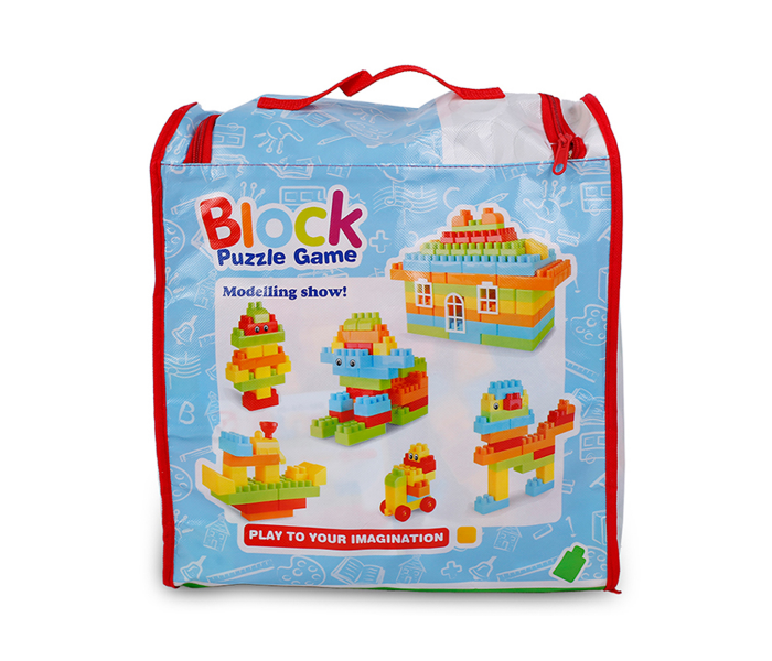 Goldkids HJ-3808D 204 Pieces Non-Woven Yarn Green Tote Bag with Building Blocks - Zoom Image