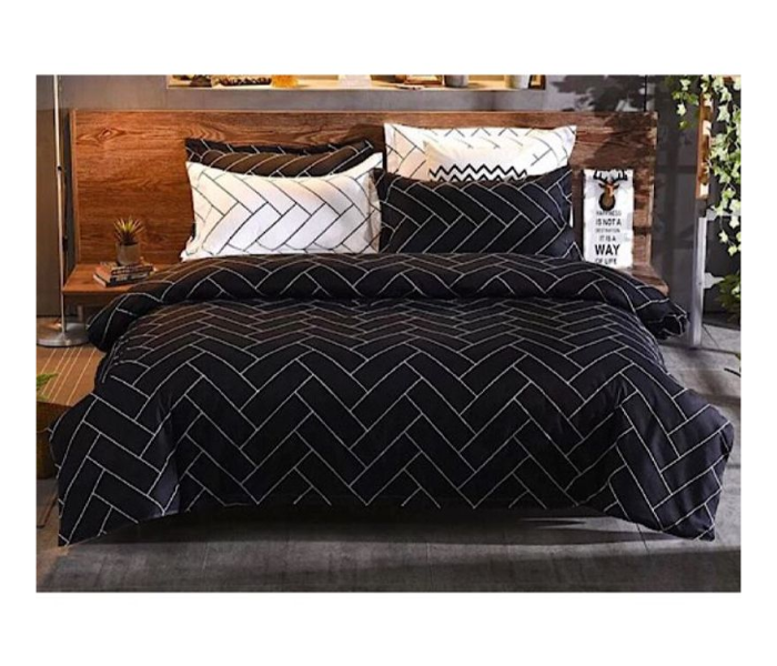 Deals For Less 6 Piece Double Size Printed Design Duvet Cover Set Cotton - Black - Zoom Image