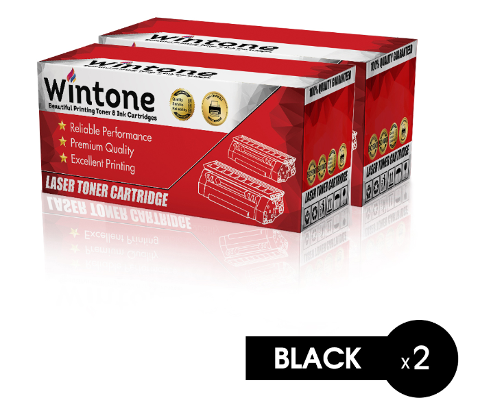 Wintone Set of 2 Pack CE285A CB435A CB436A Laser Toner Cartridge is Compatible for HP LaserJet M P Servies - Black - Zoom Image