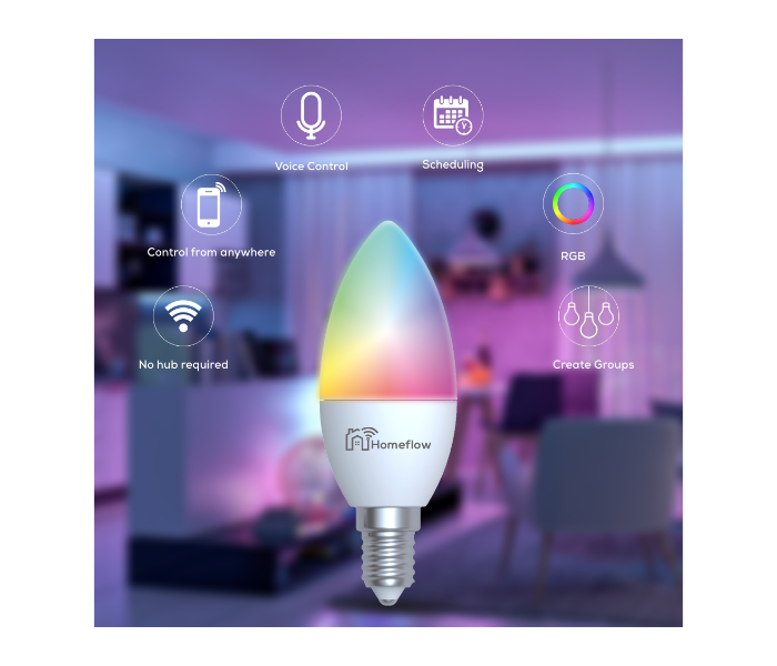 Homeflow Wi-Fi 5W E14 RGB Bulb - Zoom Image 2