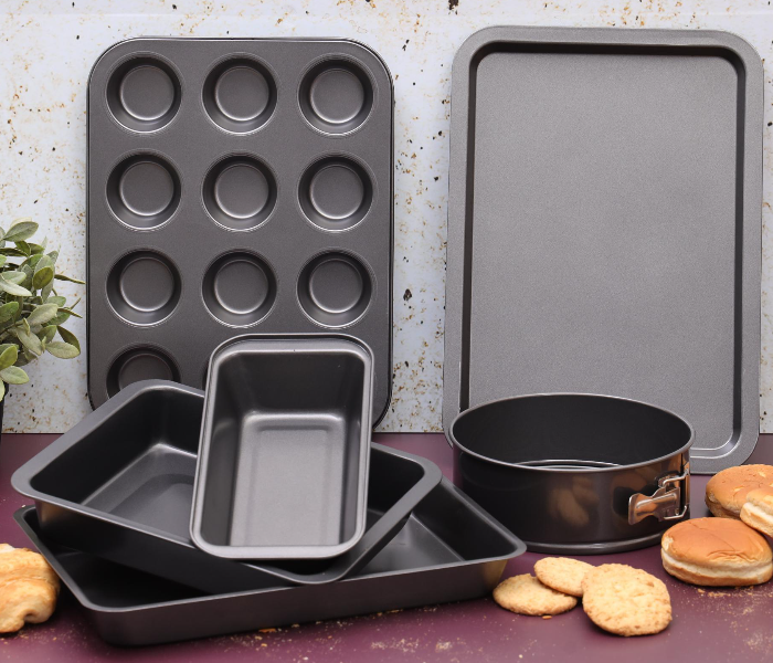 Royalford RFU9089 6 Pieces Bakeware Set - Black - Zoom Image 1