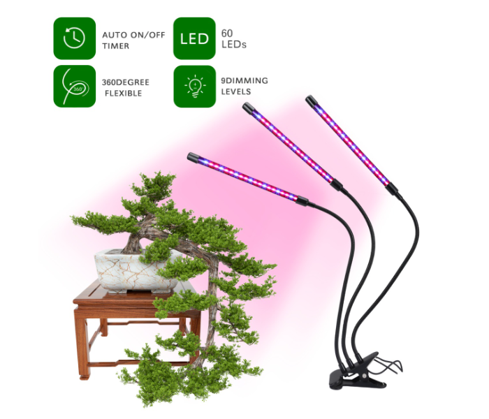 LED 3 Heads with Chip 40 Watts Table Grow Lamp  - Zoom Image 3