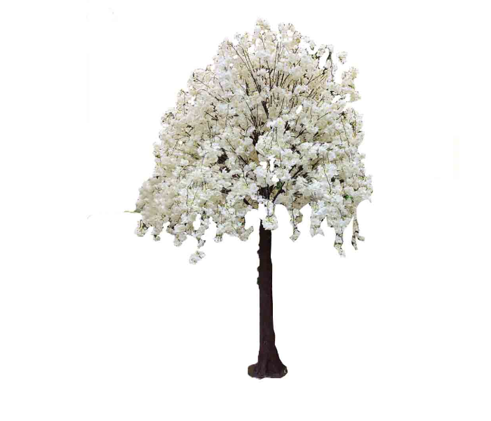 Artificial Cherry Blossom Tree with Silk Flower - White - Zoom Image