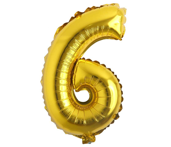 40 Inch Folio Number 6 Digit Helium Birthday Party Balloons - Gold - Zoom Image