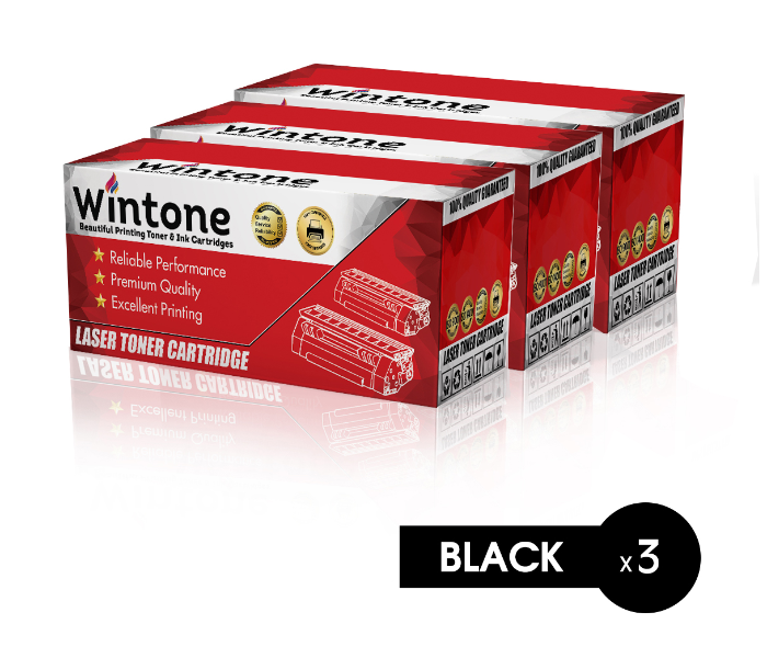 Wintone Set of 3 Pack Q7516A 16A Laser Toner Cartridge is Compatible for HP LaserJet 5200 and Canon LBP Series - Black - Zoom Image