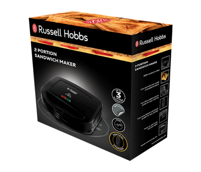 Russell Hobbs RH24520 Classics 2 Portion Sandwich Maker - Black - Zoom Image 2