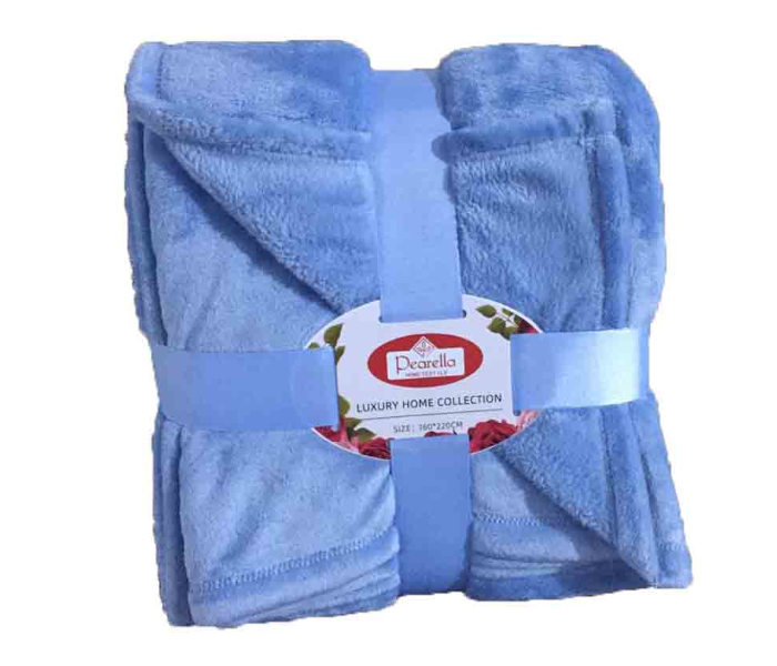 All Season 350GSM Microplush Thermal Fleece Single Leisure Blanket - Light Blue - Zoom Image