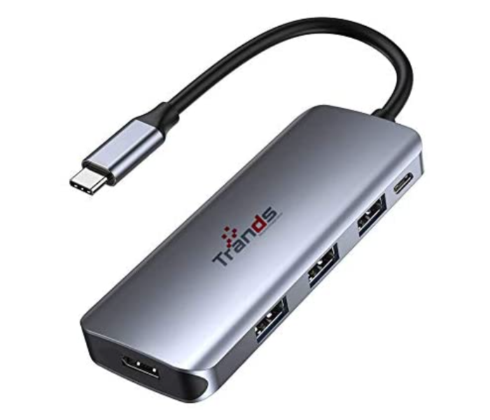 Trands TR-CR5826100W Type C to USB 3.0 Hub Adapter - Gery - Zoom Image 1