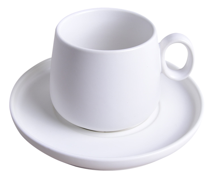 Generic YQ40004 250ml Big Belly Cup and Plate - White - Zoom Image