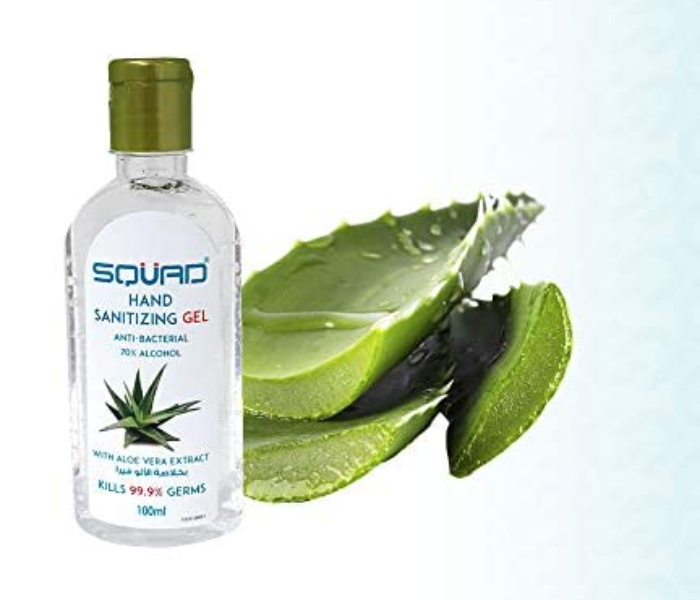 SQUAD 100ml Pack Of 6 Pieces Anti -Bacterial Aloe vera Extract Hand Sanitizer Gel  - Zoom Image