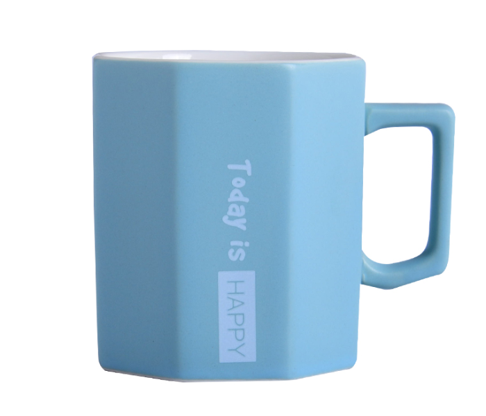 Generic MINGYI30089 Polygonal Ceramic Cup - Blue - Zoom Image