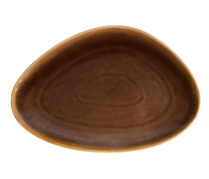 Shuer XY10110 25.5cm Oval Triangle Ceramic Plate - Brown - Zoom Image