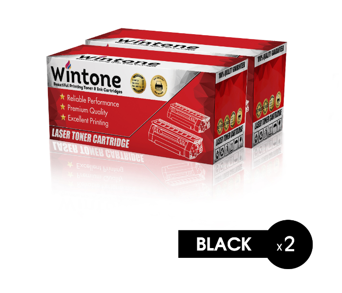 Wintone Set of 2 Pack CF280A Laser Toner Cartridge is Compatible for HP LaserJet Pro 400 M 401 A - Black - Zoom Image