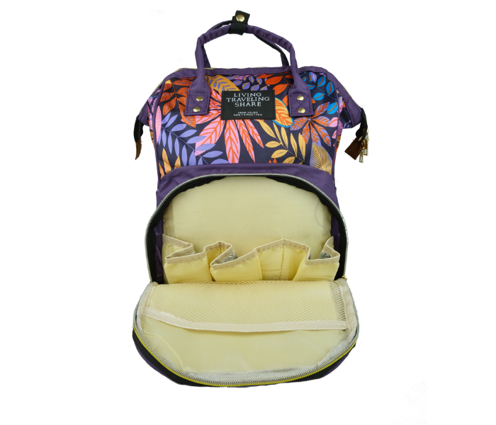 Kidle 8810 Printed Backpack Large Capacity Diaper Bag - Violet - Zoom Image 3