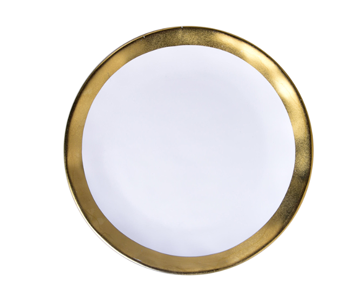 Generic JP10037 8 inch Phnom Penh Shallow Plate - White and Gold - Zoom Image