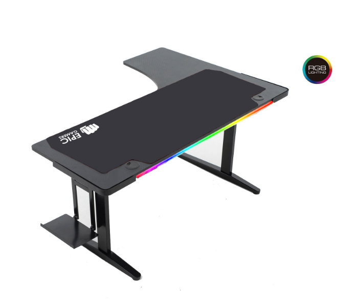 Epic Gamers Pro Gaming Table Left Corner - Black - Zoom Image