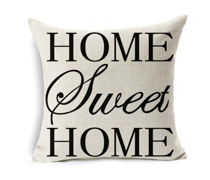 Sharpdo Modern Home Painted Cotton and Linen Pillowcase - Beige and Black - Zoom Image