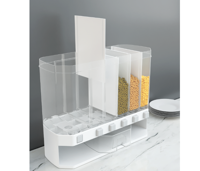 Household Wall Mounted Storage Box Cereal Container Food Dispenser - White - Zoom Image 2