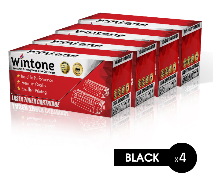 Wintone Pack of 4 MLT D101 Laser Toner Cartridge is Compatible for Samsung ML 2160 2161 2162 2164 2165 2168 SCX 3400 3401 3405 SF 760 P W F FW  - Black - Zoom Image