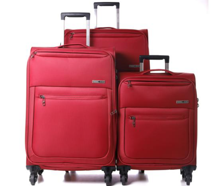 Para John PJTR3116R Soft Trolley Bag Set of 3 Pieces - Red - Zoom Image 2