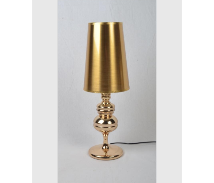 Bedside Table Lamp with Beige Canopy and Base - Gold - Zoom Image