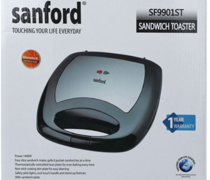 Sanford SF9901ST 1400W Sandwich Toaster - Black - Zoom Image 4