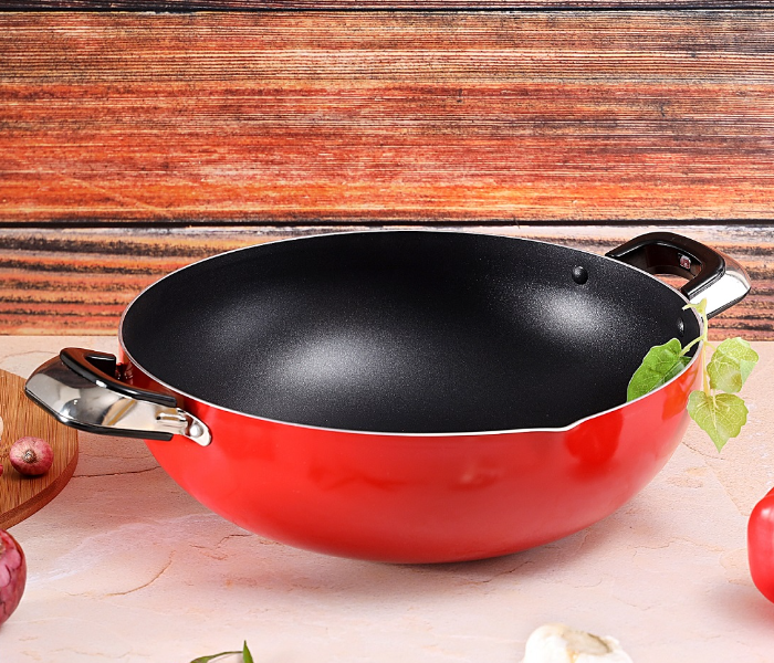 Royalford RF324WP26 26cm Non Stick Wok Pan - Red - Zoom Image 2