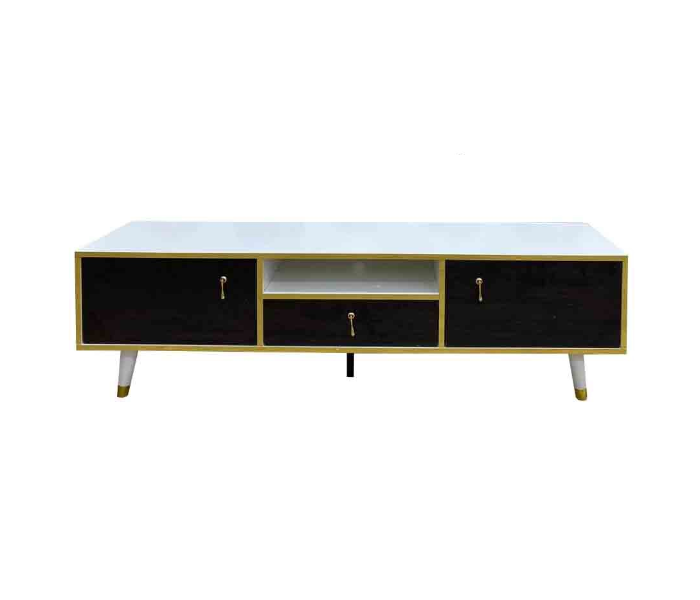 Wooden Style 11 TV Table - White & Gold - Zoom Image