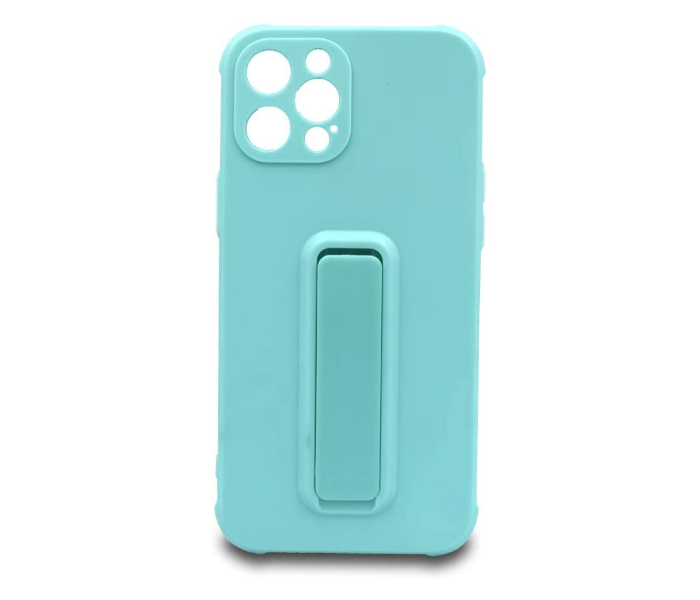 Morepro MP-1251 Soft Rubber Case With Finger Grip and Stand for iPhone 12 Pro - Baby Blue - Zoom Image 1