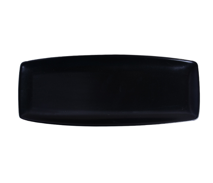 Shuer XY10189 14.5 inch Ceramic Rectangular Plate - Black - Zoom Image