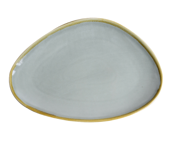 Shuer XY10111 25.5cm Oval Triangle Ceramic Plate - White - Zoom Image