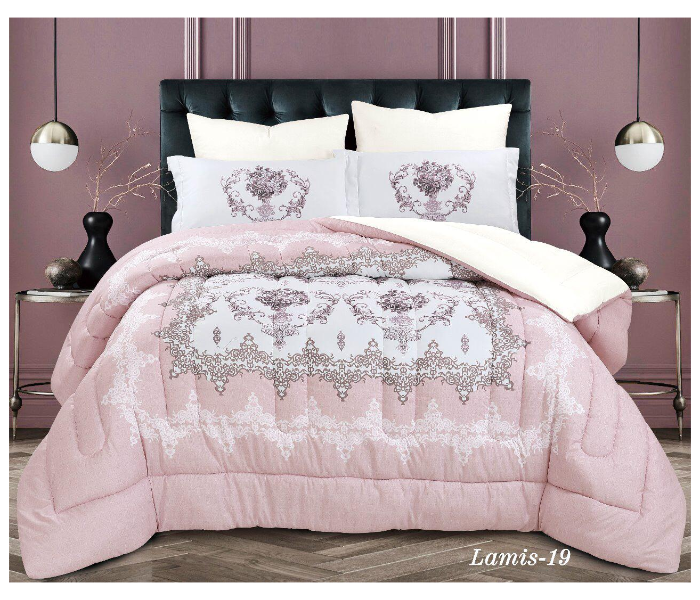 Single Plain Two Sided Tree 4 Piece Comforter Set - Pink - Zoom Image