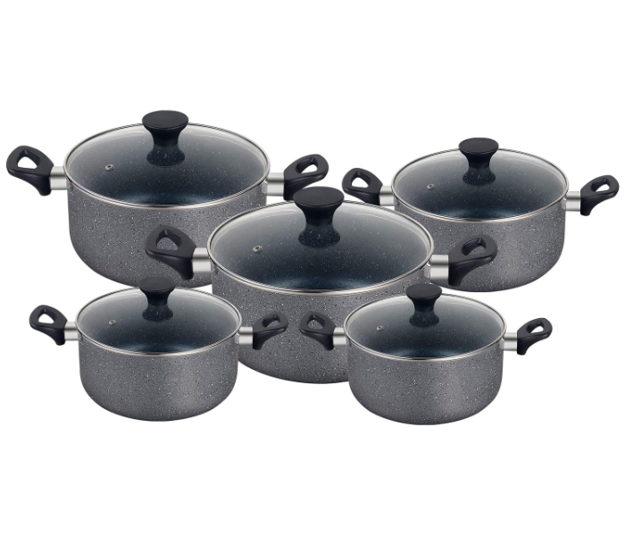 Royalford RF9842 Set of 10 Piece Non Stick Casserole Set -Grey - Zoom Image