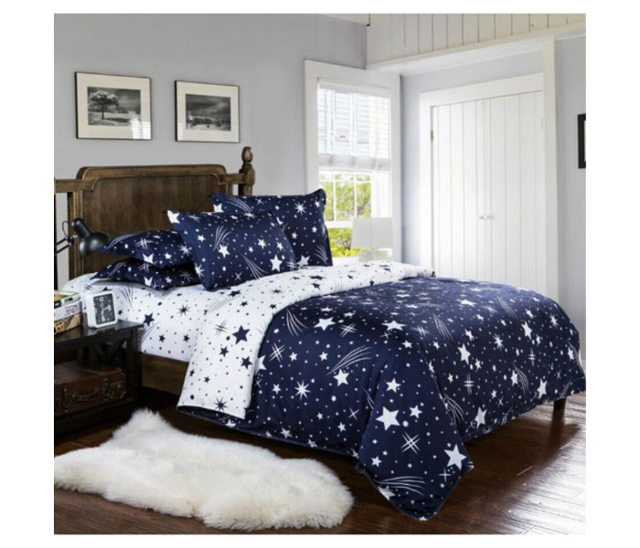 Weisdin 3 Piece Cotton King Size Bedding Set - Dark Blue - Zoom Image