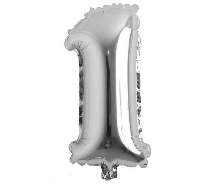 40 Inch Folio Number 1 Digit Helium Birthday Party Balloons - Silver - Zoom Image