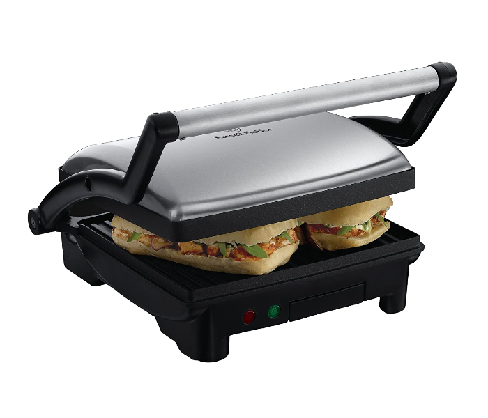 Russell Hobbs RH17888 1800W Stainless Steel 4 Slice Panini Press - Black and Silver - Zoom Image 1