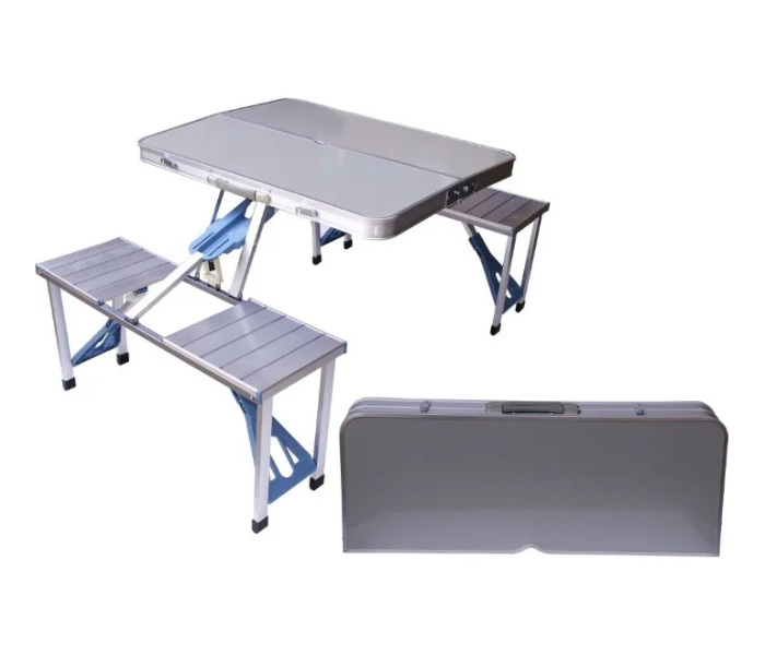 Outdoor Multifunctional Picnic Table JA162 with Foldable 4 Seats FS3695 Silver - Zoom Image 6