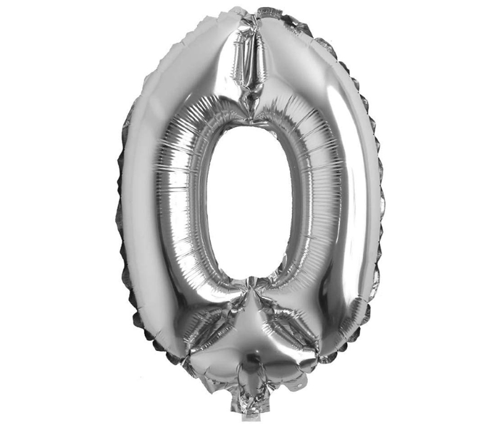 40 Inch Folio Number 0 Digit Helium Birthday Party Balloons - Silver - Zoom Image