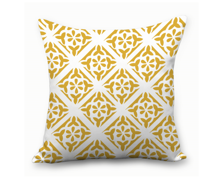 Sharpdo Modern Home Painted Cotton and Linen Pillowcase - White and Gold - Zoom Image