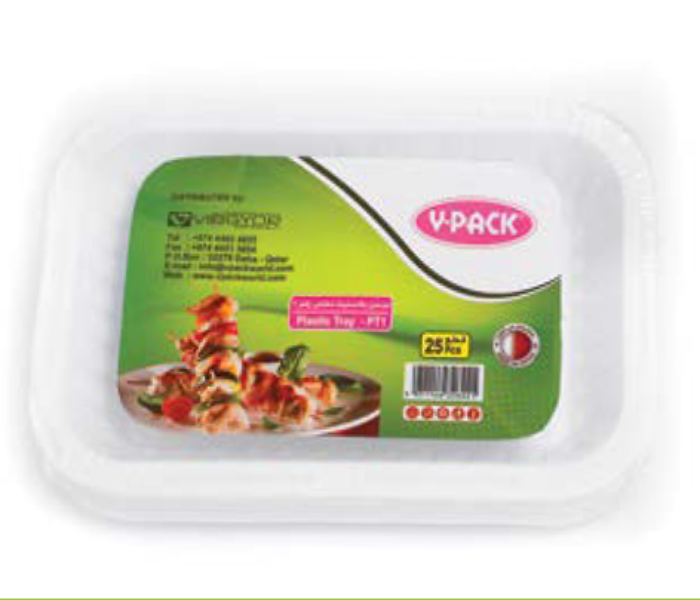 V-Pack SP3426 25 Pieces Square Plate PT1 - White - Zoom Image