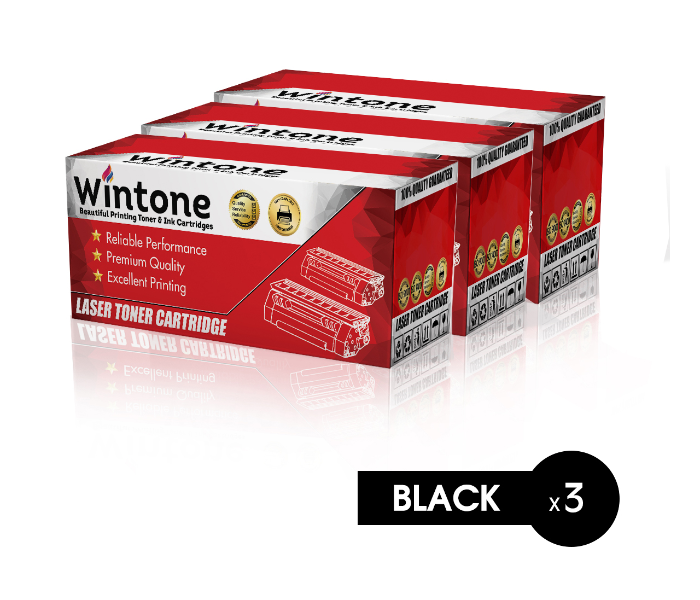 Wintone Set of 3 Pack CE255A 55A Laser Toner Cartridge is Compatible for HP LaserJet Enterprise Series - Black - Zoom Image