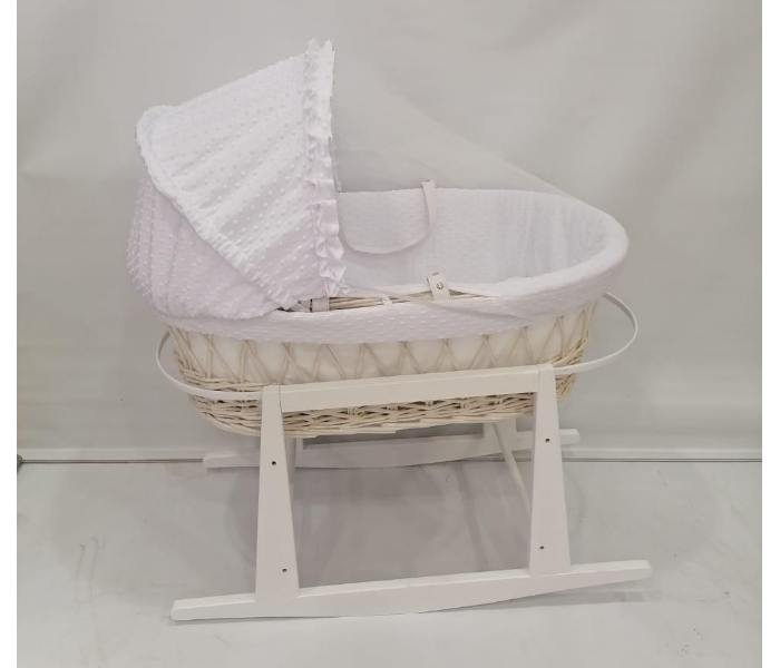 Baby Travel Cot With Wooden Swim Stand - White - Zoom Image