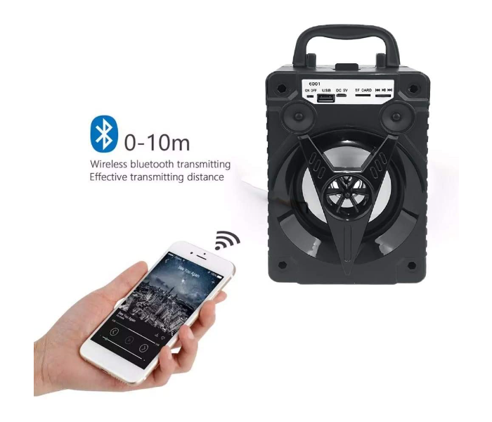 Iends K5 Portable Wireless Bluetooth Party Speaker with FM Radio USB Input SD Card Phone Holder - Black - Zoom Image 3