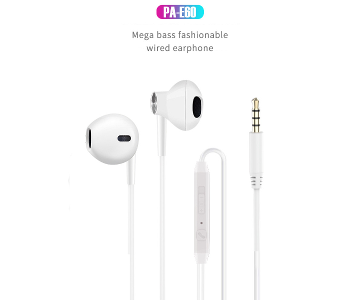 Super Bass Wired Headphones, Sport Earphones 3.5mm In-ear Headset Earbud with Microphone for Iphone, Samsung, Xiaomi Huawei Phone - White - Zoom Image 1