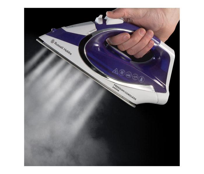 Russell Hobbs RH23300 2400W Freedom Cordless Steam Iron - White and Purple - Zoom Image 3