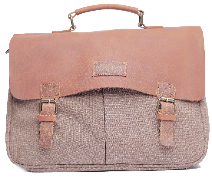 Para John PJBC8907K 15-inch Canvy Briefcase - Khaki - Zoom Image 1